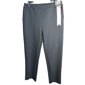 Free Haven Maternity Pinstripe Black Pants Super Soft Stretchy Waistband Large